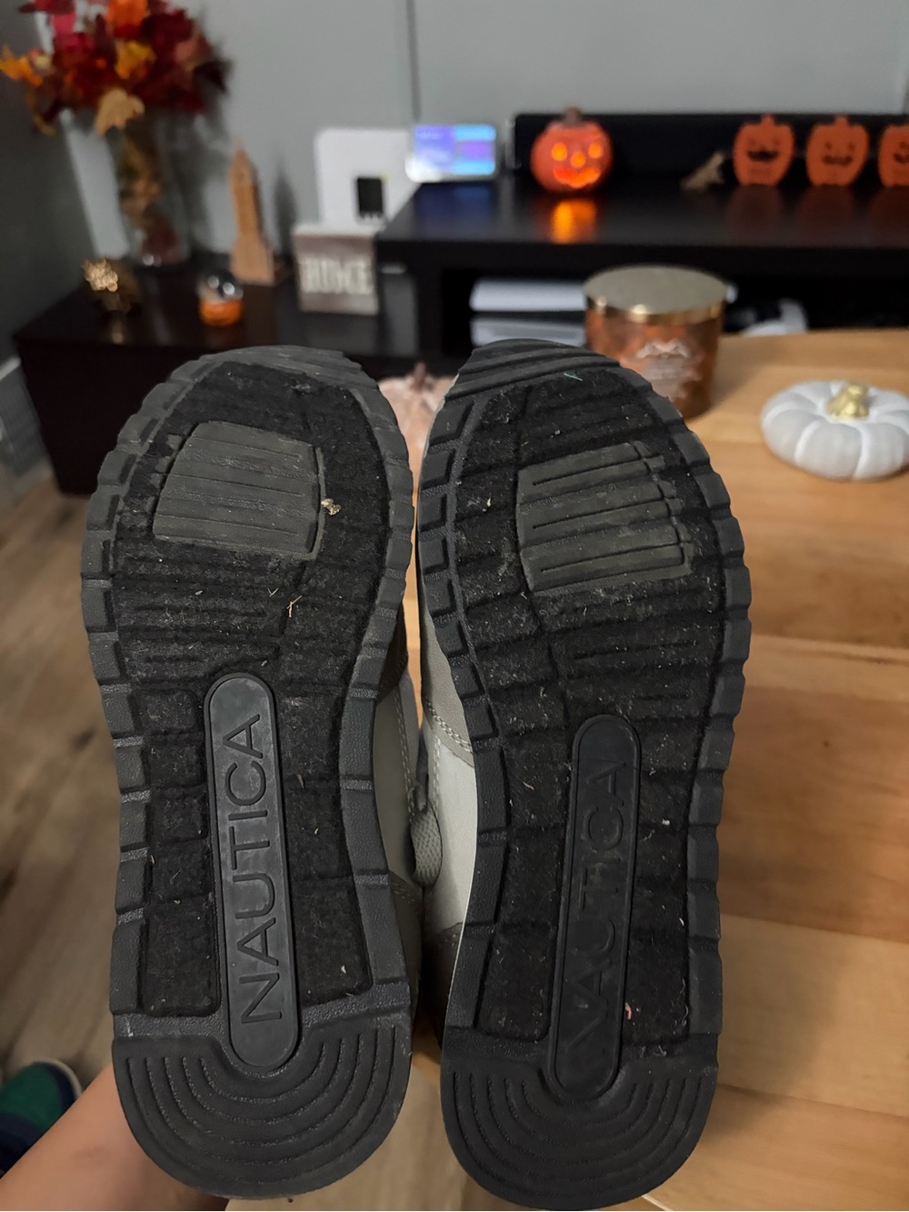Nautica Boy’s Gray and White Casual Lace-Up Sneakers - Picture 7 of 7